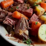 Leckeres Gericht aus Corned Beef und Blumenkohl