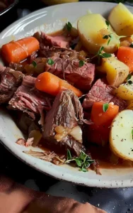Leckeres Gericht aus Corned Beef und Blumenkohl