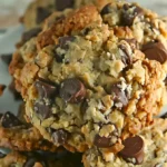 Leckere Cowboy-Kekse auf einem Teller serviert