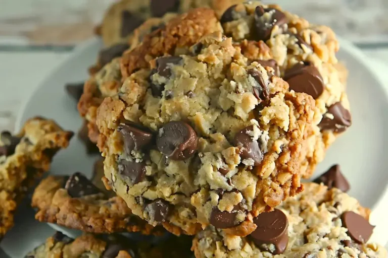 Leckere Cowboy-Kekse auf einem Teller serviert