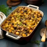 Schüssel mit Esskastanienfüllung, ideal für herzhafte Herbstgerichte