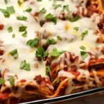 Leckere gebratene Spaghetti in einer bunten Gemüsepfanne