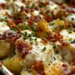 Leckere Hähnchen-Bacon-Ranch-Kartoffeln mit frischen Zutaten und würzigem Dressing