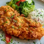 Delikates frittierter Hähnchen Stück auf einem Teller serviert