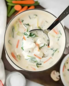 Köstliche Hähnchen Gnocchi-Suppe in einer Schüssel