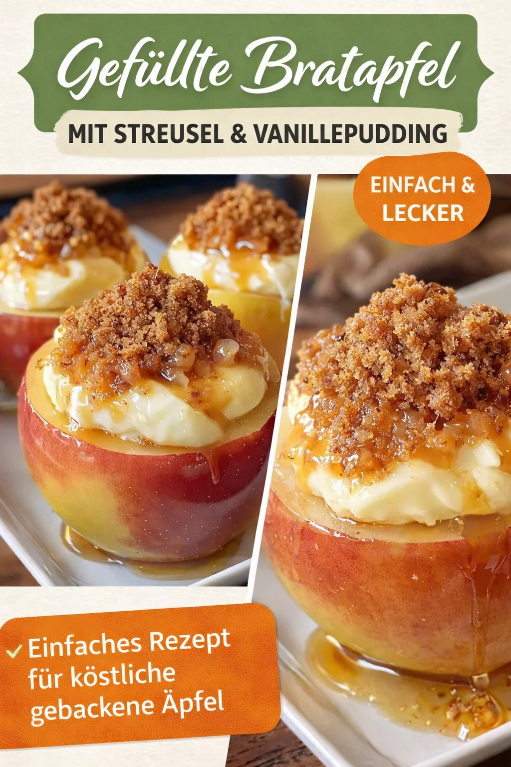 Köstliche gefüllte Äpfel mit cremiger Frischkäse-Füllung - Entdecke das perfekte Herbstrezept: gefüllte Äpfel mit einer himmlisch cremigen Frischkäse-Füllung. Diese süße Köstlichkeit ist nicht nur einfach zuzubereiten, sondern bringt auch Wärme in kühle Tage. Verzaubere deine Familie oder Gäste mit diesem außergewöhnlichen Dessert! Probiere es aus und lass dich begeistern! #gefalltmir #herbstrezepte #dessertideen