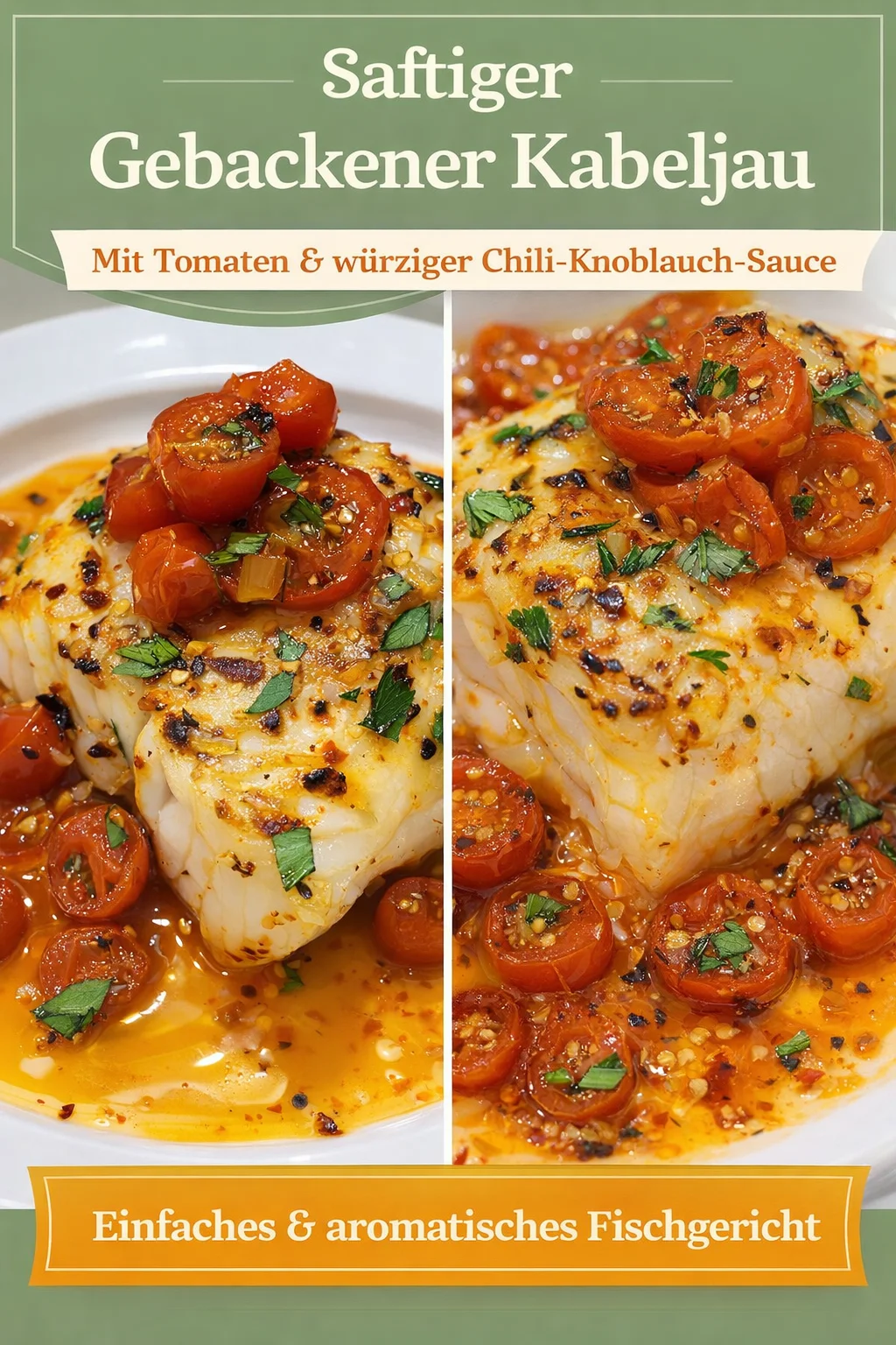 Kabeljau in Zitronen-Butter-Sauce: Ein Genuss für jeden Abend - Entdecke das Rezept für Kabeljau in einer erfrischenden Zitronen-Butter-Tomaten-Sauce. Dieses Gericht vereint die zarten Aromen von Kabeljau und saftigen Kirschtomaten – perfekt für ein leichtes Abendessen! Plane noch heute dein köstliches Festmahl und erfreue dich an einem geschmackvollen Highlight. Klicke jetzt, um das Rezept zu sehen! #Kabeljau #GesundeRezepte #Abendessen