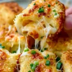 Käse-Crispy Kartoffel-Delight auf einem Teller