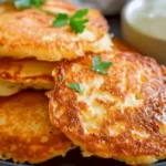 Klassische Kartoffelpuffer frisch gebraten und serviert