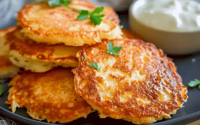 Klassische Kartoffelpuffer frisch gebraten und serviert