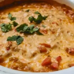 Eine Schüssel klassischer Rotel-Dip mit Tortilla-Chips