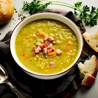 Klassischer Petersilien-Eintopf in einer Schüssel serviert mit frischer Petersilie