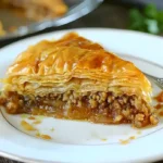 Klassisches Old Fashioned Baklava mit Honig und Nüssen, appetitlich angerichtet.
