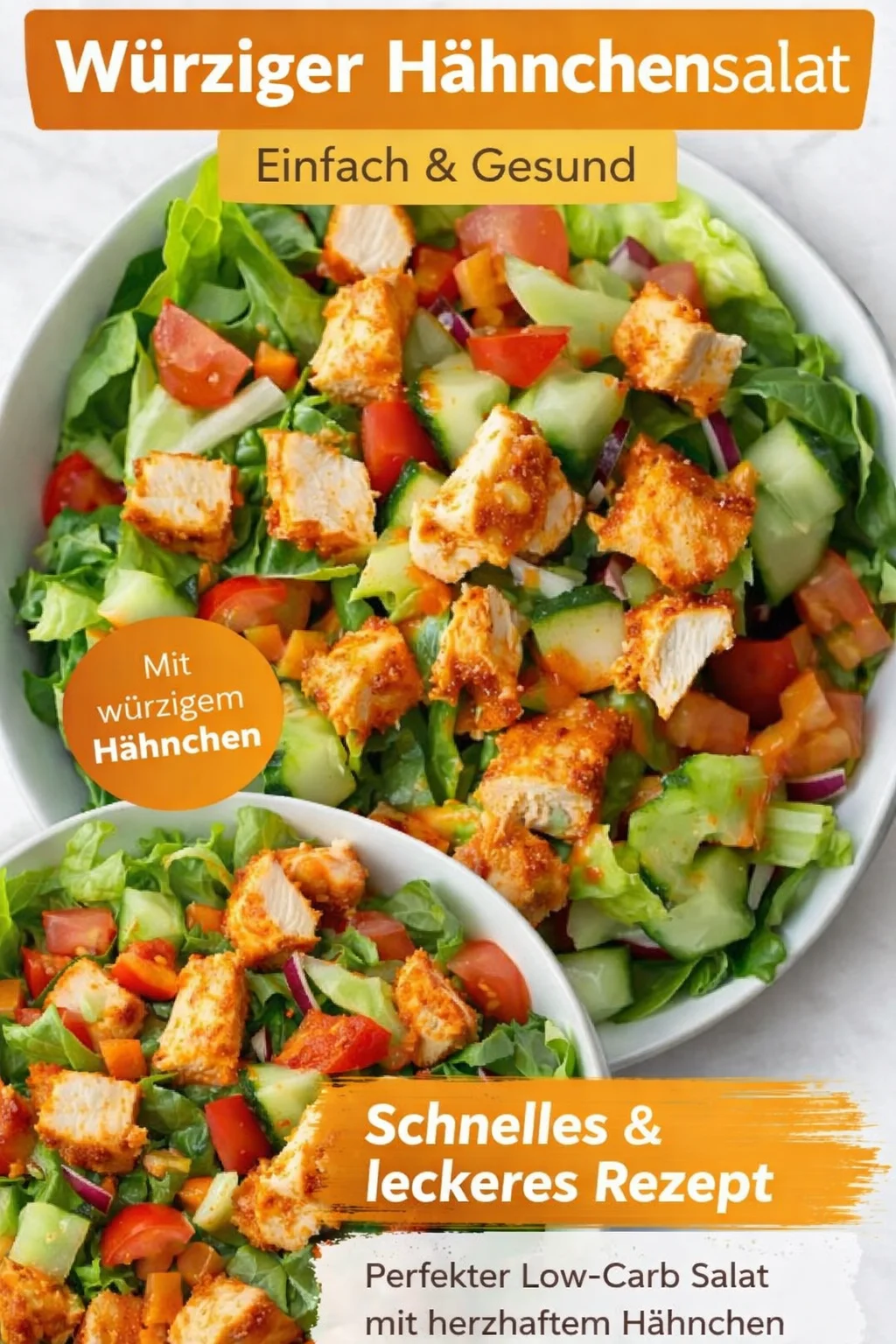Knuspriger Buffalo Chicken Salat: Lecker & Gesund für deinen Abend genieße! - Hast du Lust auf eine leichte, aber knusprige Mahlzeit? Unser Buffalo Chicken Salat vereint würziges Hähnchen mit frischem Gemüse zu einem unvergleichlichen Geschmackserlebnis! Perfekt für ein gesundes Abendessen. Probiere das Rezept aus und bring mehr Abwechslung auf deinen Tisch! Lass dich inspirieren und klicke auf den Pin für die Anleitung. #BuffaloChicken #GesunderSalat #Essenleichtergenießen