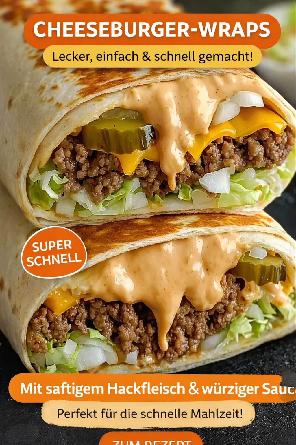 Schnelle Big Mac Wraps: Der perfekte Fast-Food-Hit für zu Hause - Hast du Lust auf den berühmten Geschmack von Big Mac, aber keine Zeit für den Burger-Laden? Entdecke mein einfaches Rezept für Big Mac Wraps! In nur wenigen Schritten zauberst du ein selbstgemachtes Fast Food, das die ganze Familie lieben wird. Probiere es aus und genieße diese leckeren Wraps noch heute! #BigMacWraps #FastFoodSelbstgemacht #SchnelleRezepte