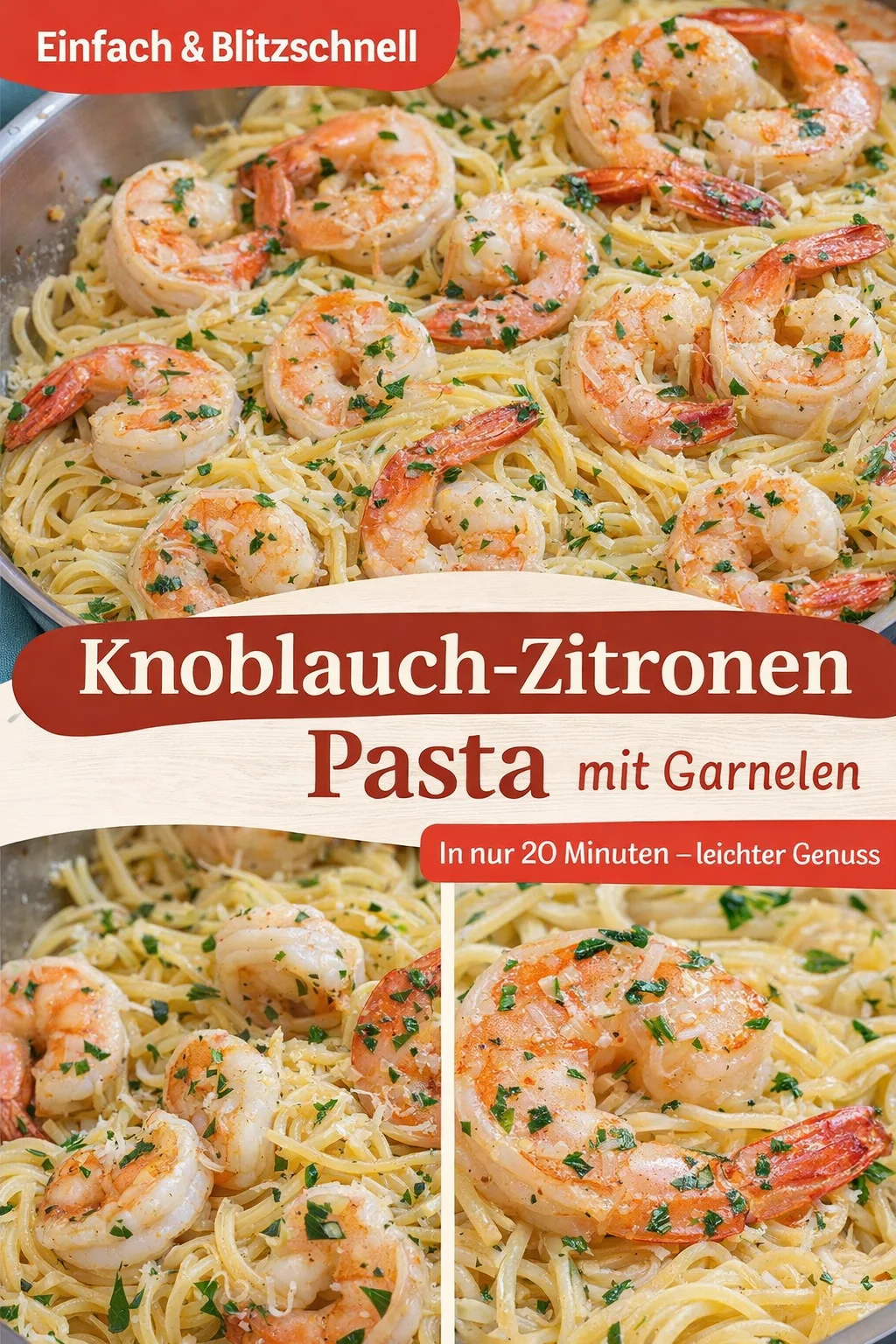 Schnelle Knoblauch Parmesan Garnelen Scampi Pasta für ein köstliches Abendessen - Entdecke das einfache Rezept für Knoblauch Parmesan Garnelen Scampi Pasta! In nur 30 Minuten zauberst du ein köstliches Gericht, das Familie und Freunde begeistern wird. Mit frischen Garnelen, aromatischem Knoblauch und wertvollem Parmesan wird jeder Biss zum Genuss. Probier es aus und bring frischen Geschmack auf den Tisch! #PastaRezepte #SchnelleRezepte #Garnelen