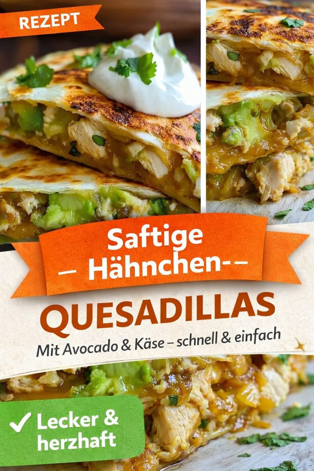 Schnelle Quesadillas mit Hähnchen und Avocado – Der perfekte Snack für Eilige! - Hast du Hunger, aber keine Zeit für aufwendiges Kochen? Diese schnellen Quesadillas mit Hähnchen und Avocado sind die Lösung! In nur wenigen Minuten zauberst du ein cremiges und köstliches Gericht, das perfekt für ein schnelles Abendessen oder einen Snack ist. Probiere es jetzt aus und genieße schmackhafte Aromen! #Quesadillas #SchnelleRezepte #HähnchenAvocado