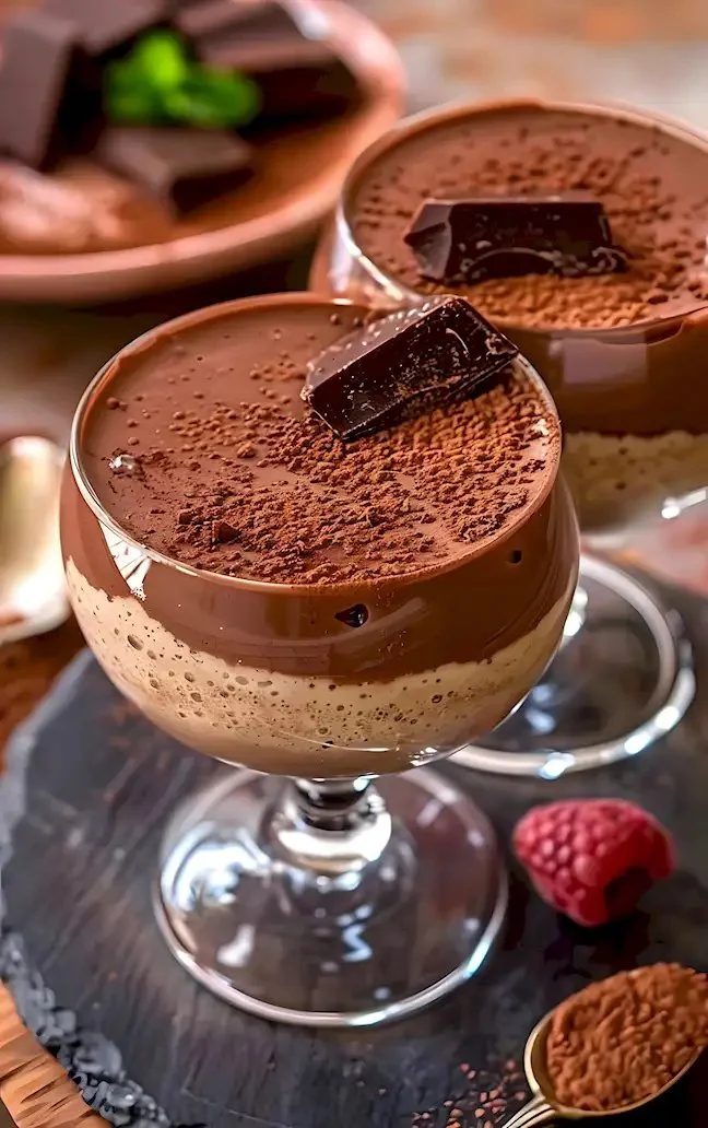 Leckerer Schokoladen-Biskuit-Pudding in einer Schüssel serviert