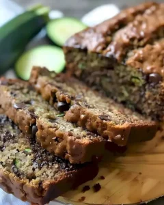 Saftiges Schokoladen-Chip-Zucchini-Brot mit großen Schokoladenstücken