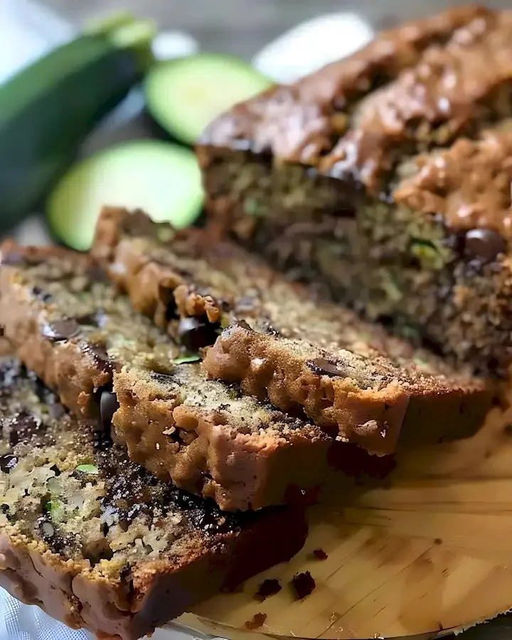 Saftiges Schokoladen-Chip-Zucchini-Brot mit großen Schokoladenstücken