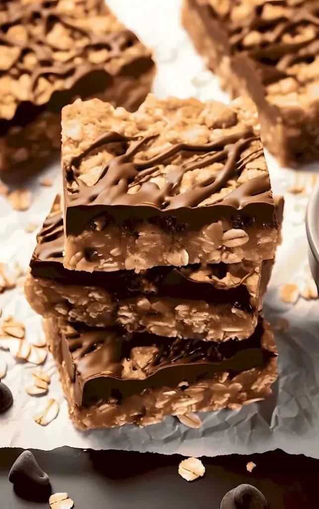 Schokoladen-Erdnussbutter-Haferflocken-Riegel