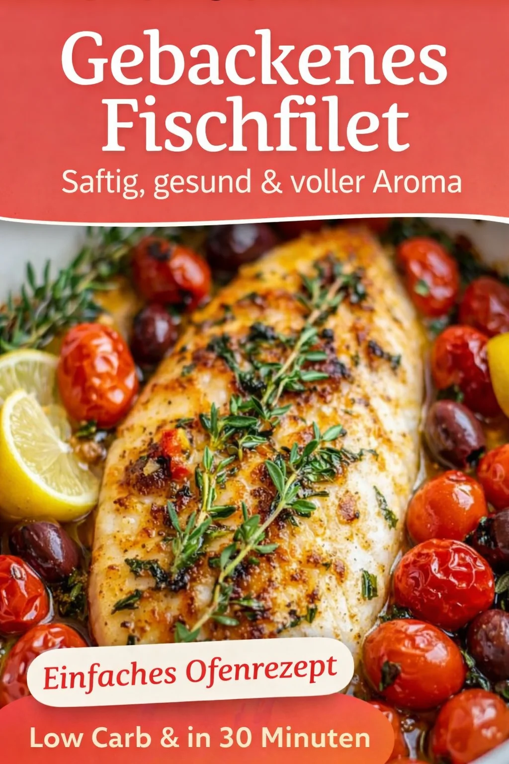 Unkomplizierter gebackener Fisch mit Kirschtomaten und Oliven - Entdecke ein köstliches und einfaches Rezept für gebackenen Fisch mit saftigen Kirschtomaten und aromatischen Oliven. Perfekt für ein schnelles Abendessen, das beeindruckt! Lass dich von diesem einfachen Gericht inspirieren und überrasche deine Gäste. Probiere es gleich aus und genieße ein wenig mediterranes Flair zu Hause! #Fischrezepte #einfachkochen #leichteKüche