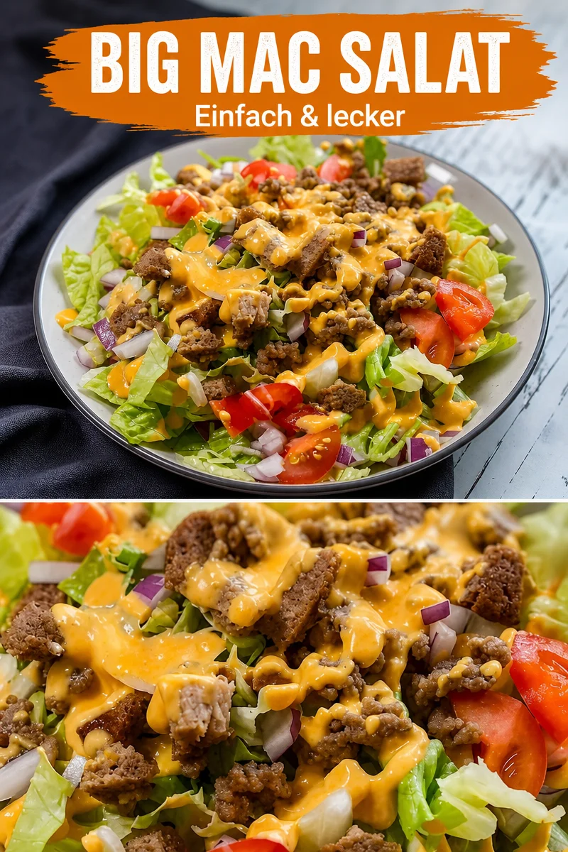 Big Mac Salat: Das Burger-Erlebnis in Salatform für jeden Anlass! - Entdecke den Big Mac Salat - ein köstlicher Klassiker im Salatformat, der das Burger-Feeling ohne Brötchen zurückbringt! Perfekt für ein schnelles Abendessen oder um Gäste zu beeindrucken. Frisch, lecker und schnell zubereitet. Probiere es aus, jeder wird nach mehr verlangen! Teile das Rezept und zaubere diesen Salat zum nächsten Dinner. #BigMacSalat #SchnelleRezepte #GesundeErnährung