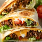 Leckere Crunch Wraps mit frischen Zutaten und knusprigen Texturen.