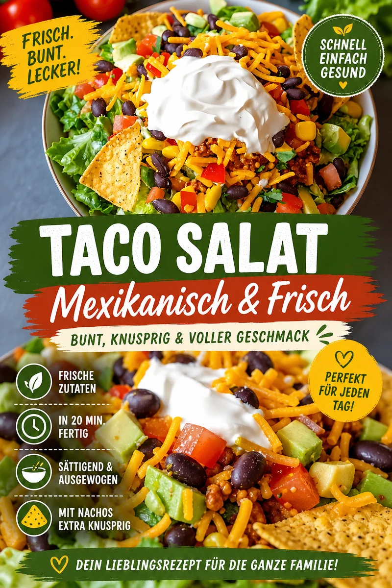Der Ultimative Dorito-Taco-Salat für jeden Anlass - Erlebe den unwiderstehlichen Crunch und das würzige Aroma unseres ultimativen Dorito-Taco-Salats! Perfekt für Partys, Grillabende oder einfache Familienessen, dieser Salat kombiniert herzhaftes Hackfleisch mit frischen Zutaten und knusprigen Doritos. Lass dir dieses Rezept nicht entgehen – koche es heute noch und bringe Abwechslung auf deinen Tisch! #DoritoTacoSalat #Partyrezepte #LeckerEssen