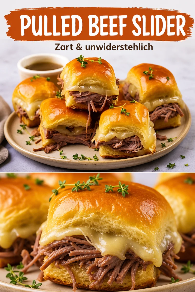 Die besten französischen Dip-Slider für gemütliche Abende - Entdecke die köstlichsten französischen Dip-Slider, die jedem Abendessen das gewisse Etwas verleihen. Saftiges Roastbeef, cremiger Käse und die perfekte Mischung aus Aromen machen dieses Rezept zum Hit! Ideal für schnelle, gemütliche Küche. Probiere es aus und verwöhne deine Familie mit diesem unwiderstehlichen Snack. Teile dein Ergebnis mit #FranzösischeDipSlider und #LeckereRezepte! Lass es dir schmecken!
