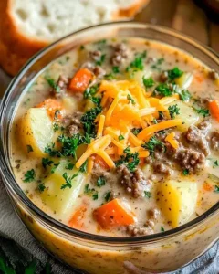 Einfachste Crockpot-Suppe im Topf zubereitet, ideal für eine schnelle Mahlzeit.