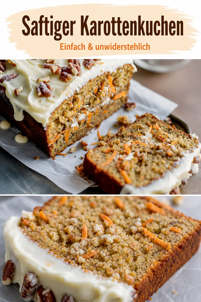 Entdecke das einfachste Rezept für den besten Karottenkuchen mit Frischkäse-Frosting - Bist du bereit für den perfekten Karottenkuchen? Dieser saftige Kuchen mit Frischkäse-Frosting ist der Hit für jeden Anlass! Egal, ob für Gäste oder als Sonntagssnack – er wird jeden begeistern. Probiere dieses einfache Rezept aus und überrasche deine Familie mit einem wahnsinnig leckeren Dessert. Lass es dir schmecken! #Karottenkuchen #Backen #Dessert