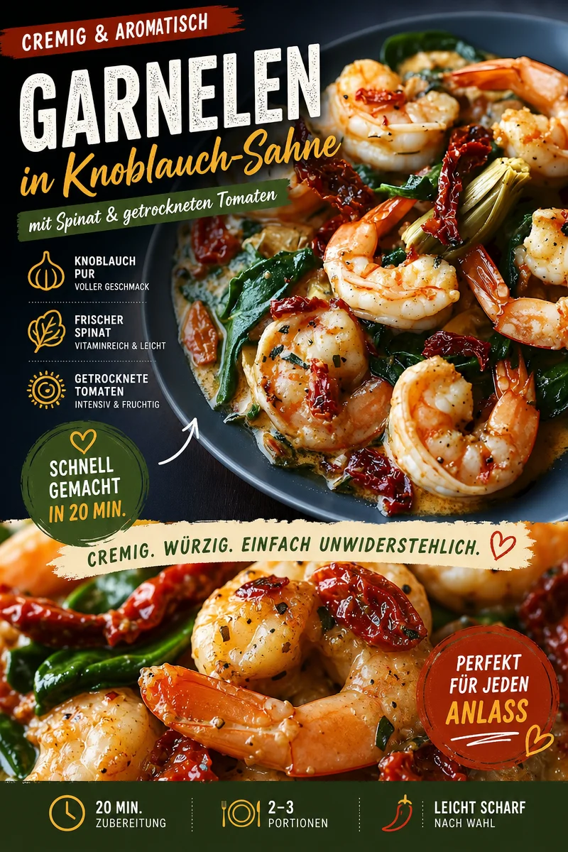 Entdecke die köstlichen Toskanischen Garnelen mit Spinat und Artischocken - Verwöhne dich mit diesem einfachen Rezept für Toskanische Garnelen mit Spinat und Artischocken. Die leckeren Aromen der Toskana machen dieses Gericht zu einem perfekten Abendessen. Überrasche deine Familie oder Freunde mit einer schnellen und schmackhaften Mahlzeit, die sie lieben werden! Probiere es jetzt aus! #ToskanischeGarnelen #SchnellesAbendessen #LeckereRezepte