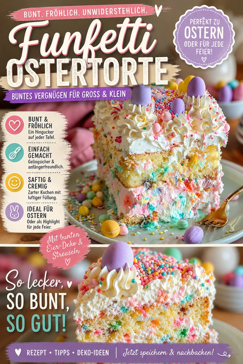 Farbenfroher Osterkuchen: Ein süßes Fest für die Sinne - Erleben Sie den Genuss eines bunten Osterkuchens, der nicht nur köstlich schmeckt, sondern auch die Augen erfreut! Mit einem verführerischen Duft von Vanille und Butter sowie einer traumhaften Dekoration wird dieser Kuchen zum Highlight Ihrer Osterfeier. Folgen Sie dem einfachen Rezept und beeindrucken Sie Ihre Familie und Freunde! Backen Sie jetzt Ihr eigenes Meisterwerk! #Osterkuchen #Backen #Frühling