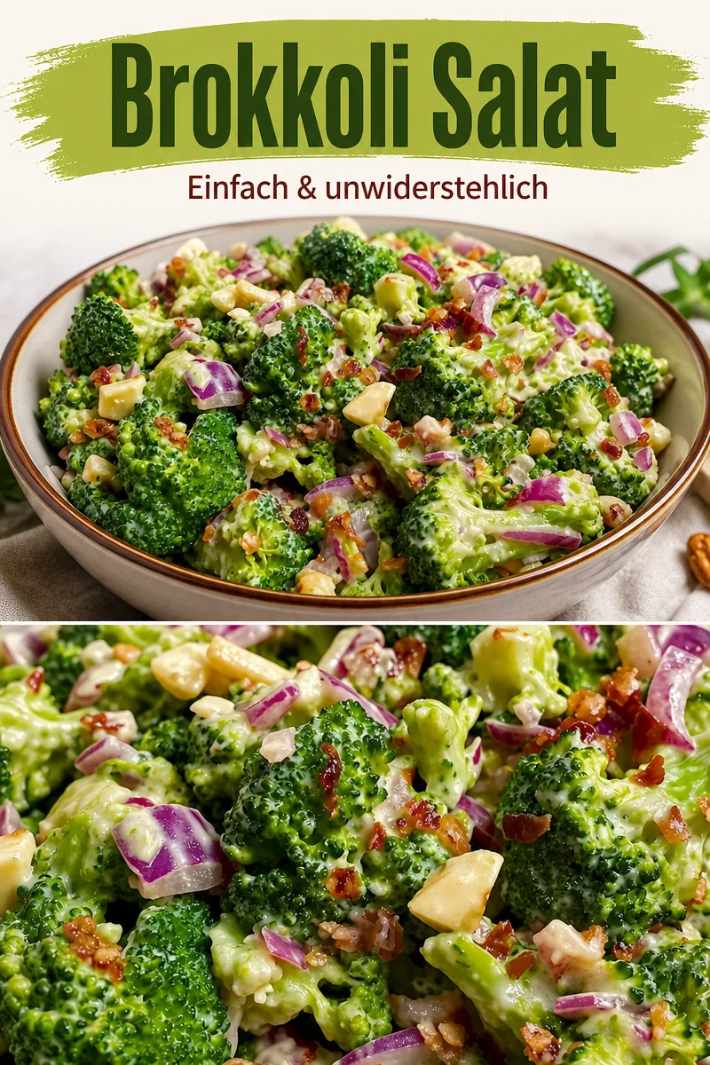 Frischer Brokkoli-Salat: Schnell zubereitet und lecker für jede Gelegenheit - Dieser frische Brokkoli-Salat ist die perfekte Lösung für schnelle, gesunde Mahlzeiten. Ideal für Grillabende oder als leichtes Mittagessen – einfach zubereitet mit knackigem Brokkoli, cremigem Dressing und optionalen Speckwürfeln. Überrasche deine Gäste oder genieße ihn für dich selbst! Probiere es jetzt aus! #BrokkoliSalat #SnelleRezepte #GesundeErnährung