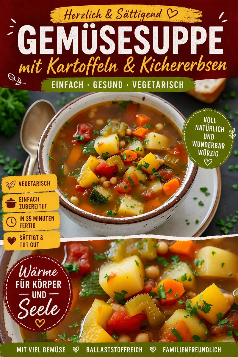 Gemüsesuppe mit drei Geheimnissen für unvergleichlichen Geschmack - Entdecke die 3 Geheimnisse, die deine Gemüsesuppe zum Geschmackserlebnis machen! Mit gewürzten Wellen und frischen Zutaten zauberst du eine Suppe, die gesund und lecker ist. Perfekt für gemütliche Abende oder eine leichte Mahlzeit. Probiere das Rezept jetzt aus und genieße die Aromen! #Gemüsesuppe #GesundeRezepte #KochenMitLiebe
