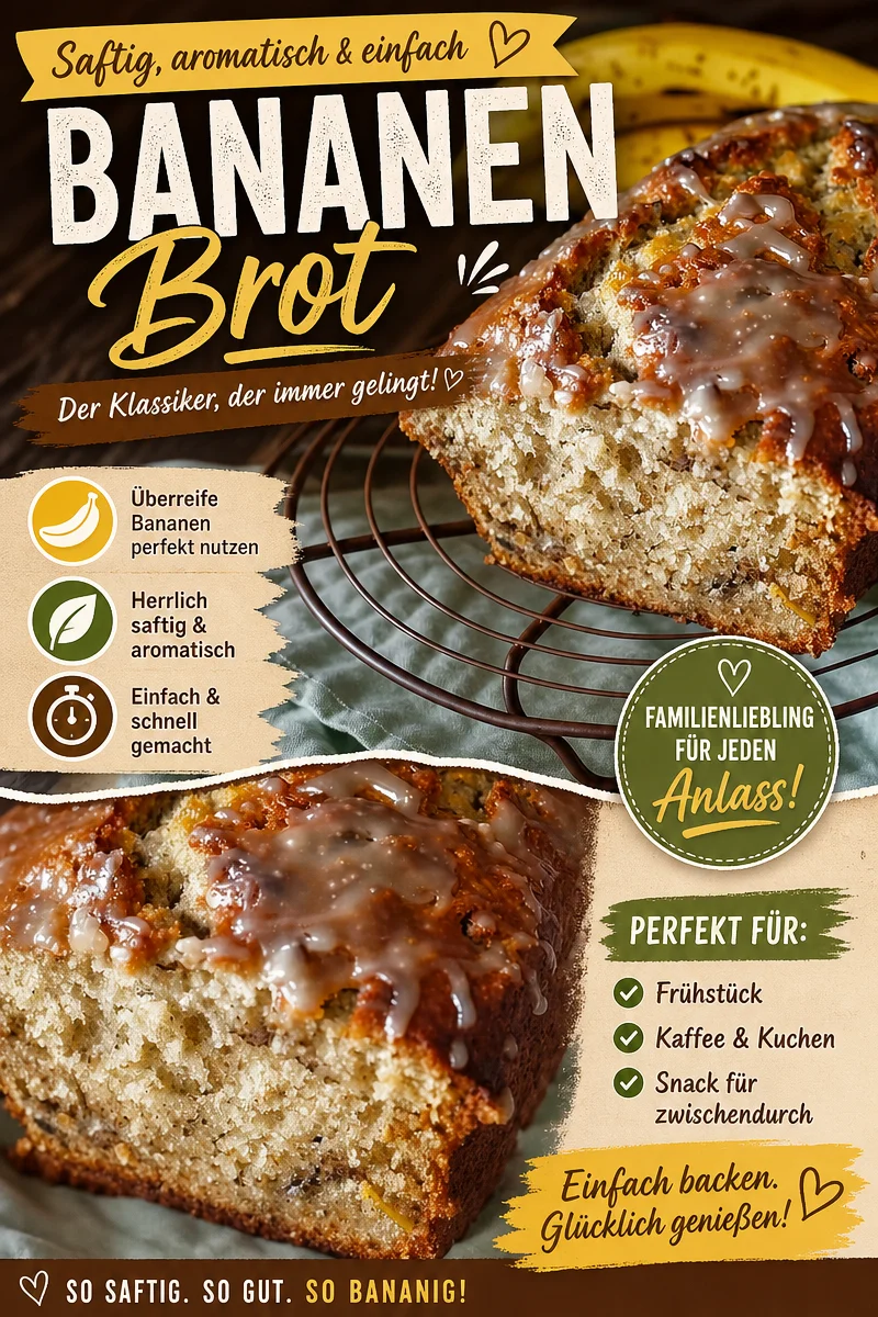 Genießen Sie unser aromatisches Jamaikanisches Bananenbrot – einfach selbst gemacht! - Verleihen Sie Ihrem Kaffee oder Tee ein Stück Karibik mit diesem köstlichen Jamaikanischem Bananenbrot. Saftig und aromatisch, es ist perfekt für jedes Frühstück oder als Snack. Folgendes brauchen Sie: reife Bananen, Kristallzucker, Butter und mehr! Backen Sie noch heute mit diesem einfachen Rezept und verwöhnen Sie sich selbst. Teilen Sie Ihre Ergebnisse mit uns! #Bananenbrot #Backen #Rezeptideen