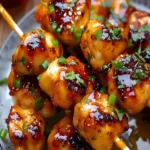 Leckere Honig-Knoblauch-Hähnchen-Spieße auf dem Grill