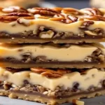 Karamell-Pecan-Delight-Riegel mit Nüssen und Karamell, köstlich und verführerisch
