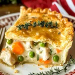 Ultiatives Hähnchen-Pot-Pie für Thanksgiving, goldbraun und lecker serviert