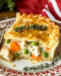 Ultiatives Hähnchen-Pot-Pie für Thanksgiving, goldbraun und lecker serviert