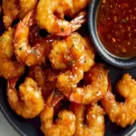 Ultimative süß-scharfe Shrimps mit Hot Honey serviert auf einem Teller
