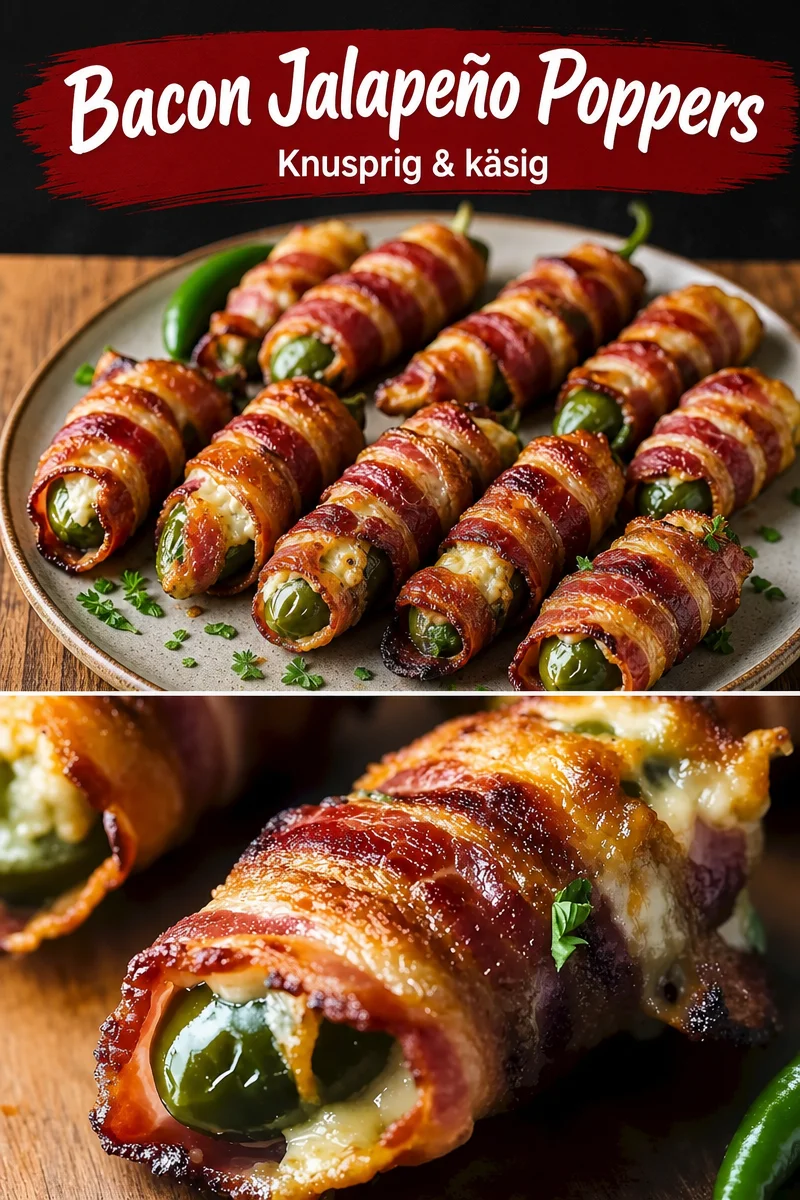 Unwiderstehliche Bacon-Wrapped Jalapeño-Popper für dein nächstes Grillfest - Entdecke die köstlichen Bacon-Wrapped Jalapeño-Popper, die auf jeder Grillparty für Begeisterung sorgen! Diese einfache, aber genussvolle Snack-Idee wird dich und deine Gäste begeistern. Wenn du nach dem perfekten Rezept suchst, das jedem schmeckt, dann ist das hier genau das Richtige. Probiere es aus und verwandle deine nächste Grillfeier! Tipps dazu findest du hier! #Grillrezepte #EinfacheGerichte #BaconLover