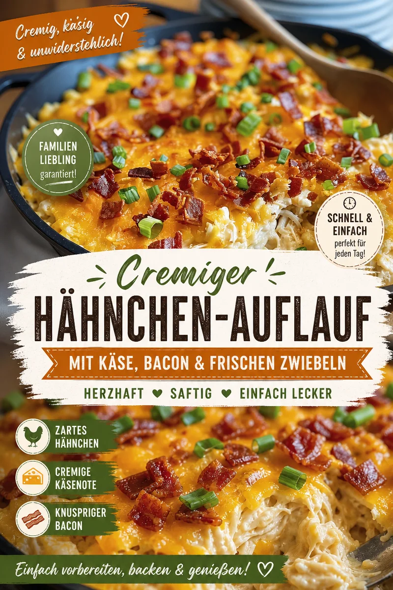 Unwiderstehlicher Crack Chicken Auflauf – Cremig und Einfach - Entdecke das Rezept für Crack Chicken Auflauf, ein köstliches und herzhaftes Gericht, das jeder lieben wird! Mit saftigem Hühnchen, würzigem Speck und cremigem Frischkäse ist dieser Auflauf perfekt für ein gemütliches Abendessen. Lass dir diese Geschmacksexplosion nicht entgehen! Probiere es jetzt aus und teile deine Ergebnisse mit uns. #CrackChicken #AuflaufRezept #EinfacheRezepte