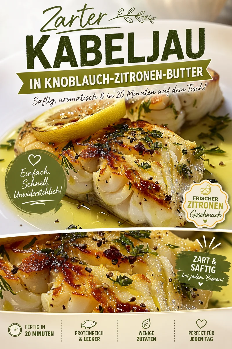 Zitronen-Ofen-Kabeljau: Einfach, gesund und lecker zubereiten! - Discover how to create a delicious Zitronen-Ofen-Kabeljau in no time! Dieses Rezept ist einfach, gesund und perfekt für dein Abendessen. Lass dich von den frischen Zutaten und dem tollen Geschmack verführen. Probiere es jetzt aus und genieße den perfekten Fisch! #Kabeljau #GesundeRezepte #Fischgerichte