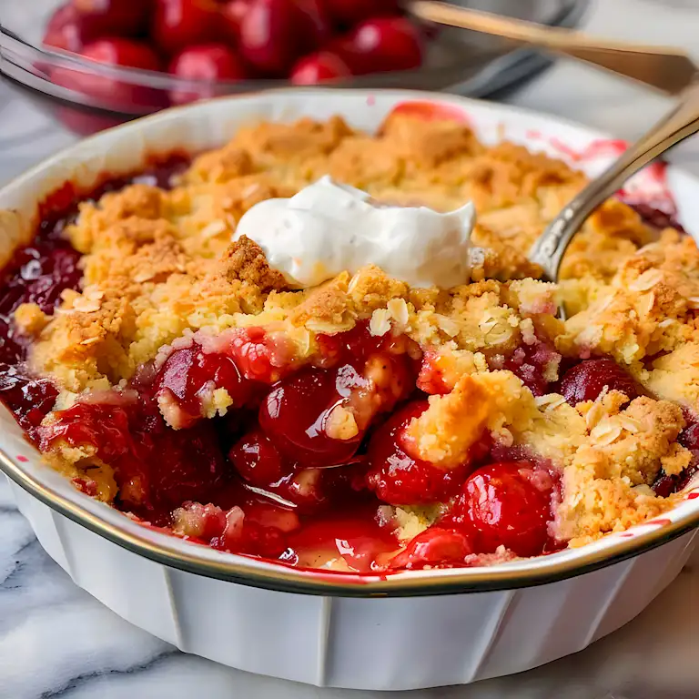 Süße Kirschtorte mit Butterkuchen-Topping