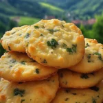 Buttery shortbread biscuits mit Jalapeño und Käse auf einem Teller