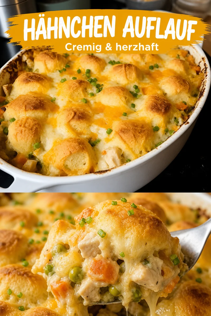 Einfacher Rezept für herzhaftes Hühnchen und Biscuits Auflauf - Entdecke, wie du mit diesem Rezept für herzhaftes Hühnchen und Biscuits Auflauf im Handumdrehen ein köstliches Gericht zaubern kannst! Ideal für ein schnelles Abendessen, das die ganze Familie begeistern wird. Probiere es aus und genieße bis zu 30 Minuten Backzeit für einen perfekten Genuss! Lass dich von diesem einfachen Rezept inspirieren! #HerzhafteRezepte #SchnelleGerichte #HühnchenAuflauf