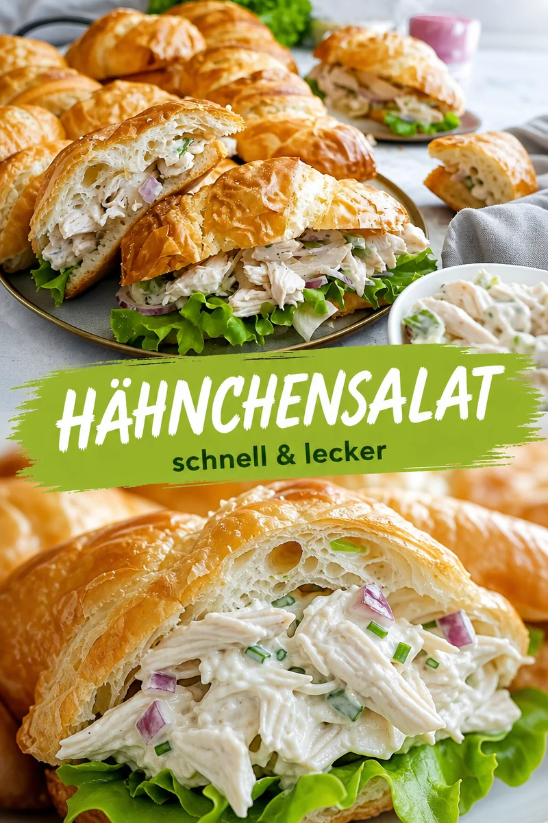 Einfaches Hühnersalat-Croissant-Sandwich für jeden Snack! - Entdecke das perfekte Rezept für Hühnersalat-Croissant-Sandwiches! Ideal für ein schnelles Mittagessen oder als leckeren Snack für den kleinen Hunger. Mit frischen Zutaten und in wenigen Minuten zubereitet, wirst du dieses Rezept lieben! Probiere es jetzt aus und serviere es deinen Freunden! #Hühnersalat #Sandwiches #SchnelleRezepte