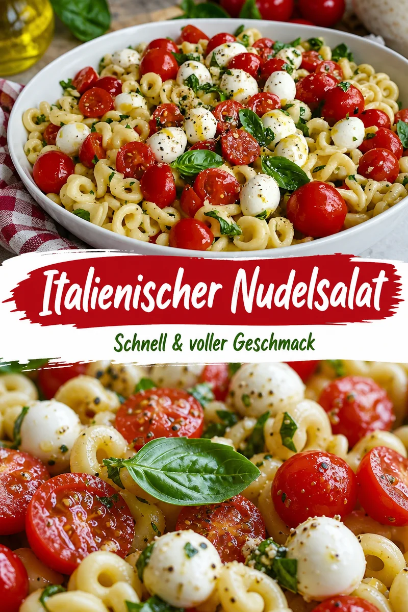 Erfrischender Caprese Pasta-Salat für unvergessliche Sommerabende - Genießen Sie die Leichtigkeit des Sommers mit unserem Caprese Pasta-Salat. Voller Aromen dank frischer Tomaten, cremigem Mozzarella und aromatischem Basilikum – das perfekte Gericht für Ihre Sommerabende. Einfach zuzubereiten und ideal als Beilage oder leichtes Abendessen. Probieren Sie es aus und bringen Sie frischen Genuss auf Ihren Tisch! Jetzt inspiriert werden! #PastaSalat #Sommergerichte #LeckereRezepte
